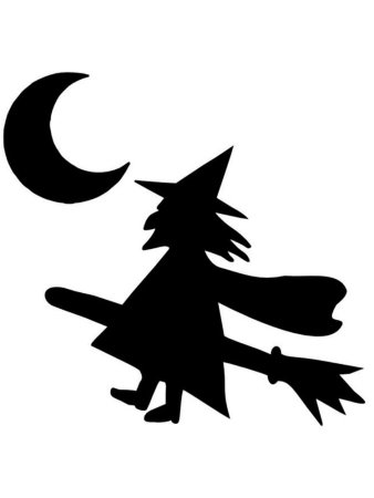 Трафареты для Хэллоуина ведьма