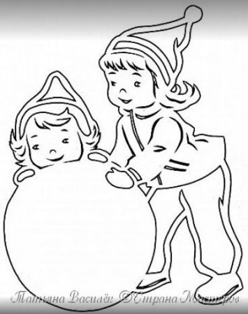 Трафареты на окна новогодние дети