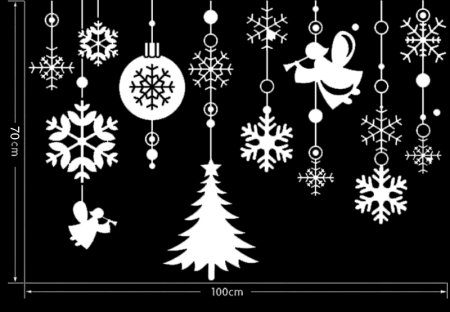 Новогодние силуэты на окна снежинки