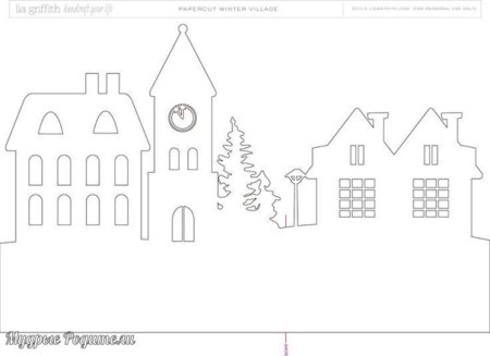 Домик из бумаги на окно