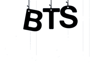 Наклейки BTS черно белые