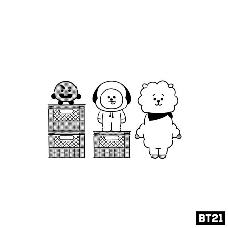 Персонажи БТС bt21 раскраска