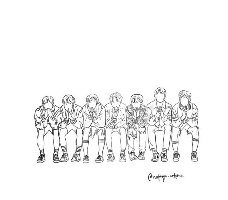 БТС line Art
