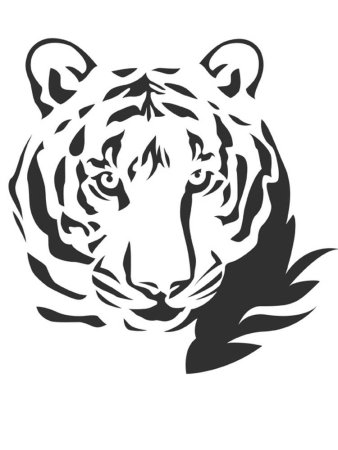 Тигр трафарет