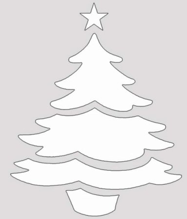 Новогодняя елка трафарет