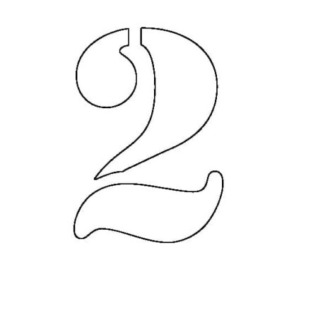Цифра 2 трафарет