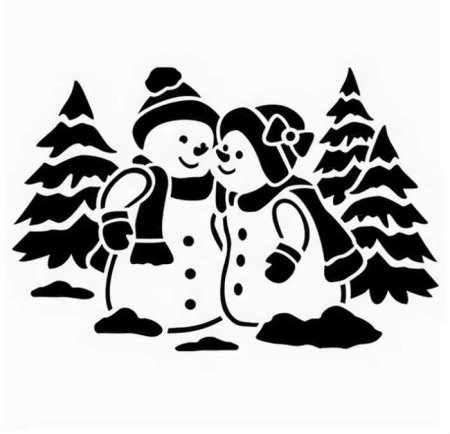 Новогодние силуэты на окна