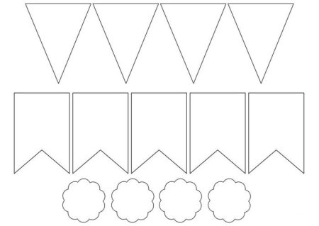 Макет флажков для гирлянды