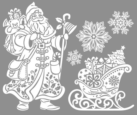 Вытынанки дед Мороз и Снегурочка