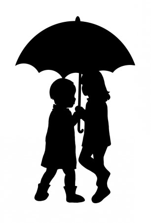 Трафареты девочки с зонтиком на окно (43 фото)