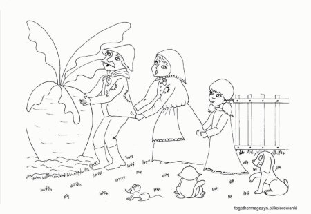 Раскраска бабки из сказки Репка