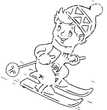 Вытынанка дети на лыжах