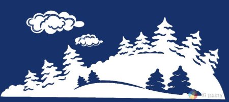 Сугробы трафареты на окна
