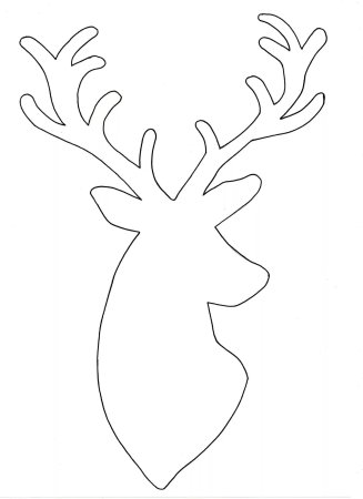 Новогодний олень трафарет