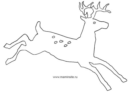 Трафареты на окна новогодние олени