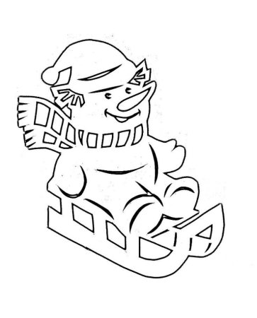 Трафареты на окна новогодние Снеговик