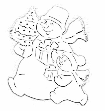 Вытыканки новогодние Снеговики