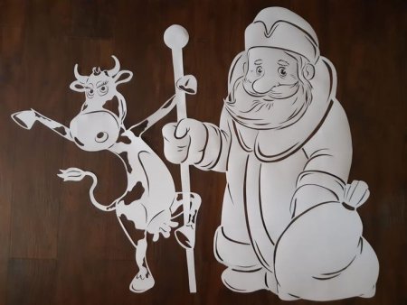 Украшение окон на новый год Простоквашино