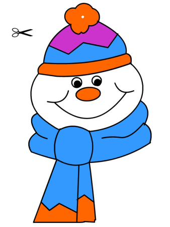 Новогодний Снеговик раскраска