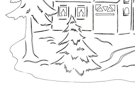 Вырезалки новогодние на окна сугробы