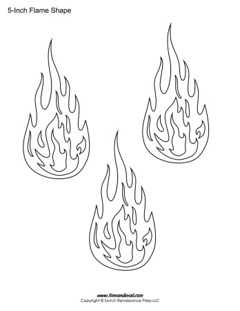 Трафарет пламени огня для вырезания из бумаги