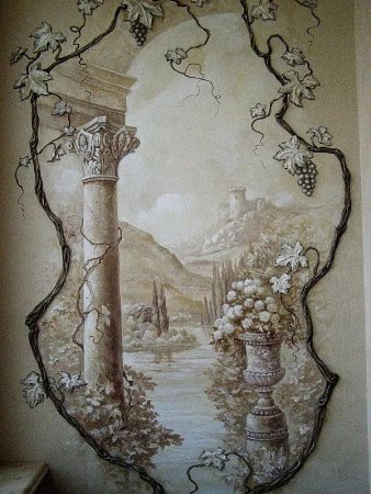 Виноградная лоза барельеф штукатуркой