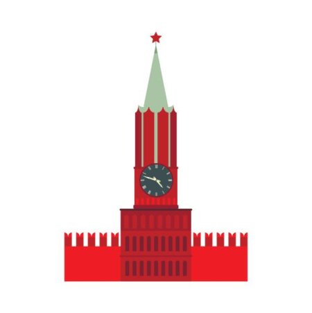 Трафарет кремлевской стены с башней