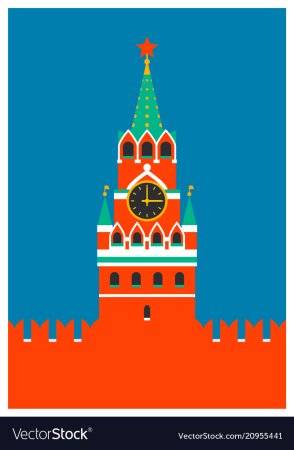 Спасская башня Кремля рисование