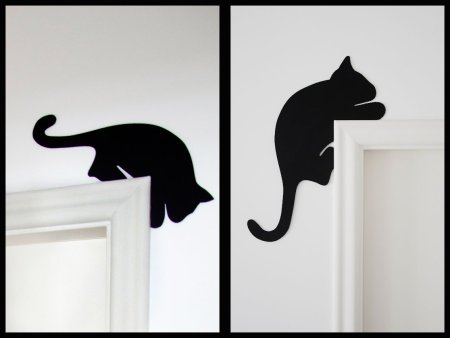 Трафарет черной кошки на стену (49 фото)