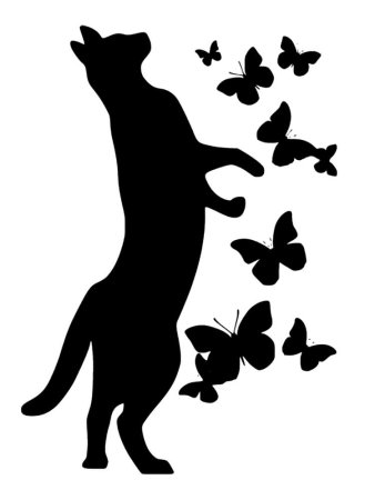Трафарет кошки на стену