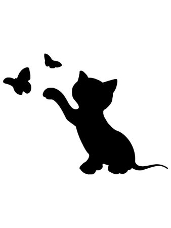 Трафарет кота на стену