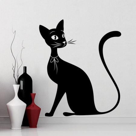 Трафарет кошки на стену