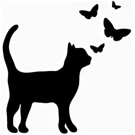 Трафарет коты на стену