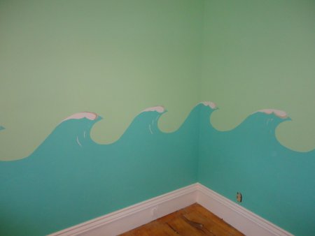 Трафарет волны для покраски стен (46 фото)