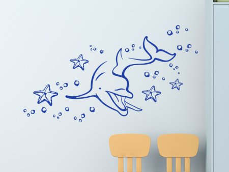 Рисунок дельфина на стене