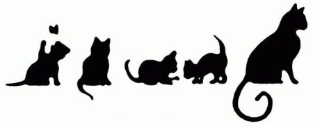 Кошка с котенком силуэт