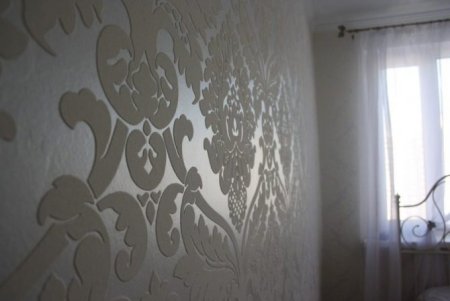 Трафарет из тюли для декоративной штукатурки