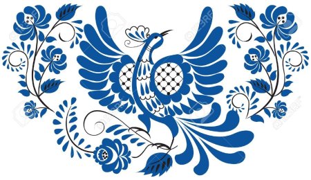 Гжель птица вектор