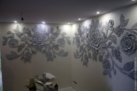 Трафарет цветов на стену под шпаклевку (49 фото)