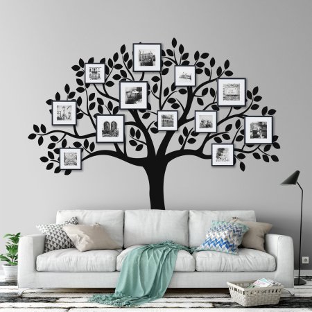 Трафарет для семейного дерева с фоторамками на стену (49 фото)