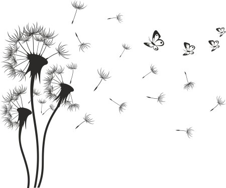 Трафарет одуванчика на стену