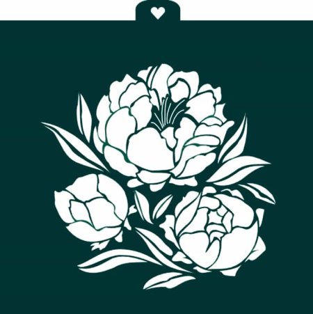 Трафарет "пионы"