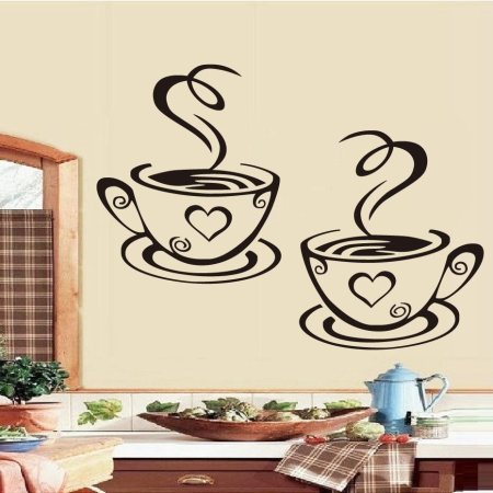 Трафарет кофейной чашки на стену для панно (46 фото)