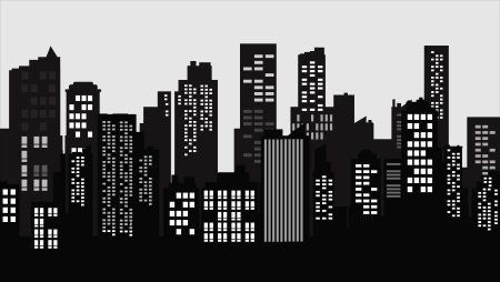 Силуэты домов города
