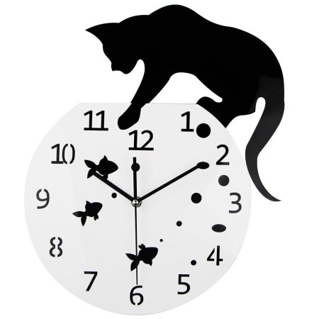 Часы в виде кошки