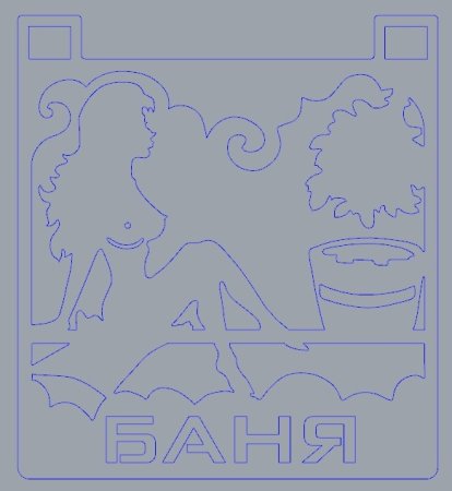 Табличка баня DXF для лазера