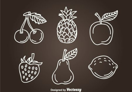 Фрукты овощи силуэт