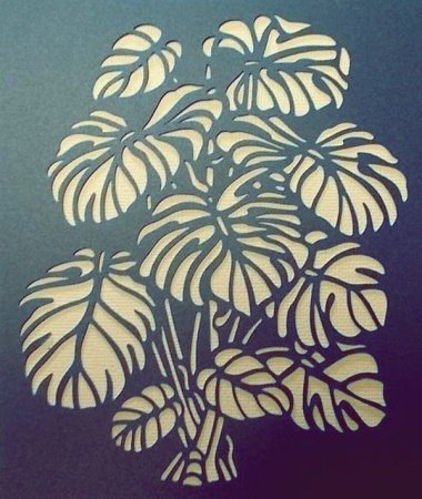 Монстера трафарет