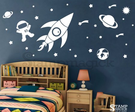 Трафареты для стен космос на стену