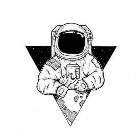 Тату космонавт эскизы